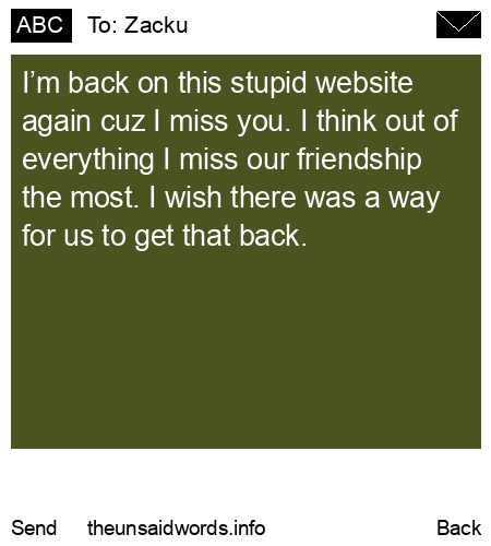 unsent message to Zacku
