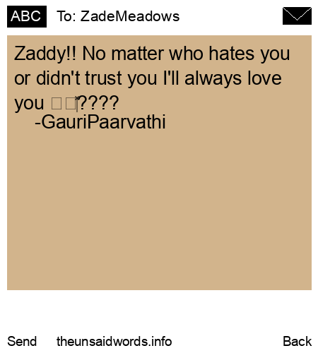 unsent message to ZadeMeadows 