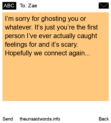 unsent message to Zae