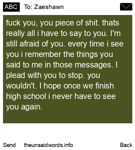 unsent message to Zaeshawn