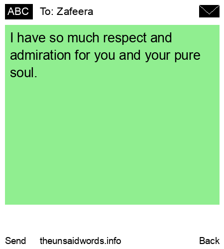 unsent message to Zafeera
