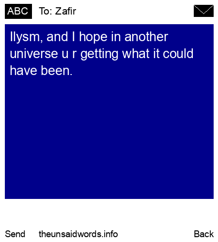 unsent message to Zafir