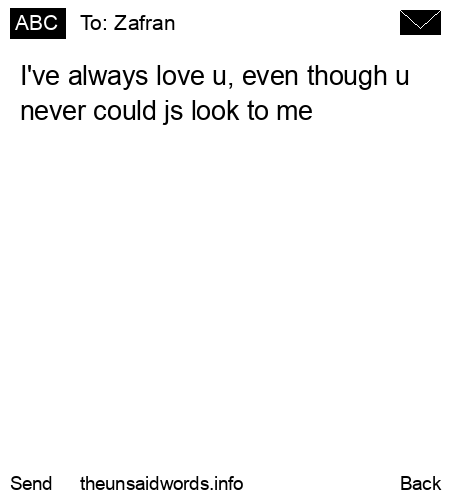 unsent message to Zafran