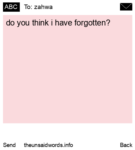 unsent message to zahwa