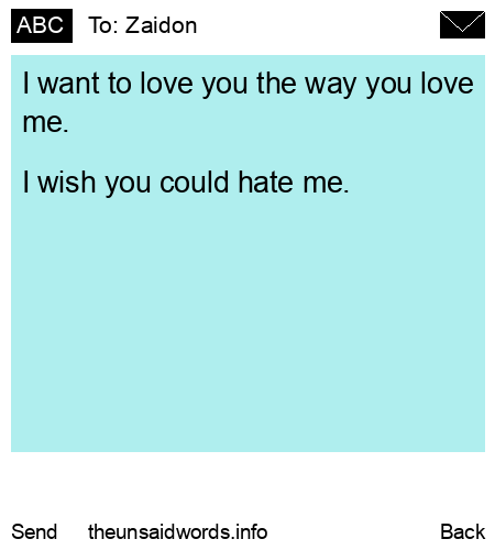 unsent message to Zaidon