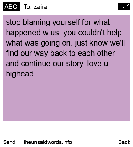 unsent message to zaira