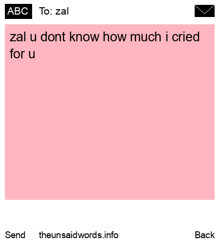 unsent message to zal