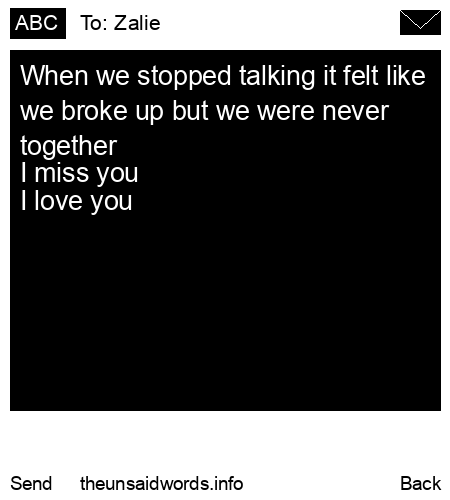 unsent message to Zalie