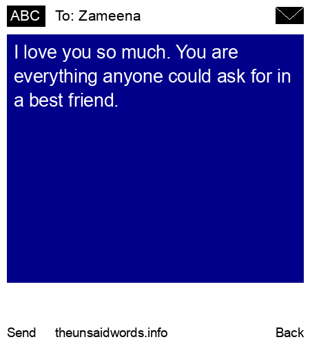 unsent message to Zameena