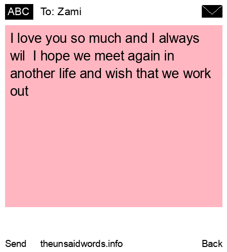 unsent message to Zami