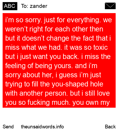 unsent message to zander