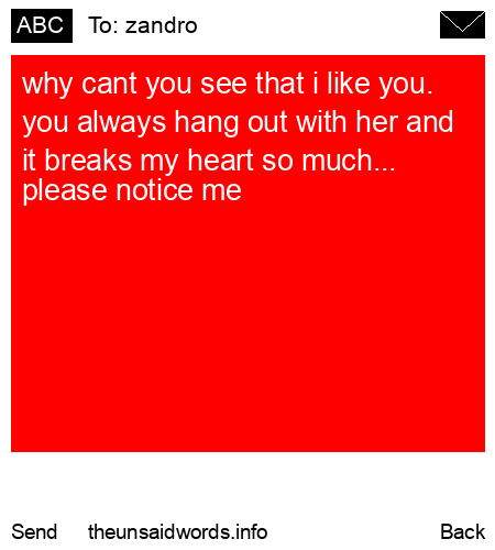 unsent message to zandro