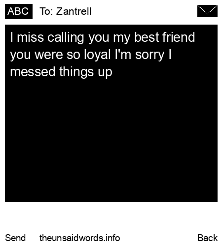 unsent message to Zantrell