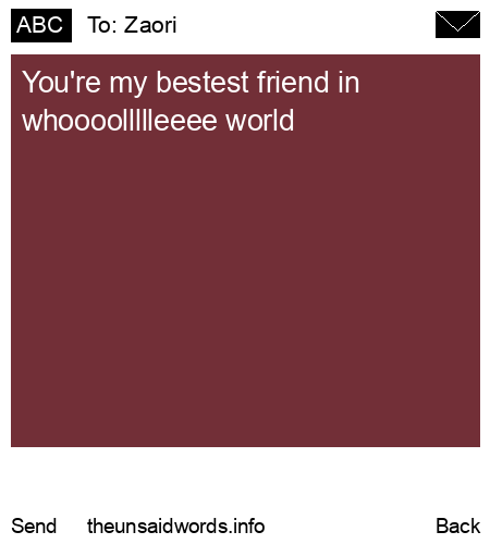 unsent message to Zaori