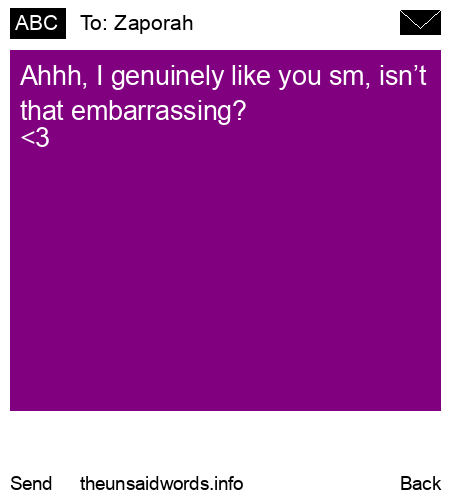 unsent message to Zaporah