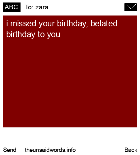 unsent message to zara