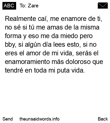 unsent message to Zare