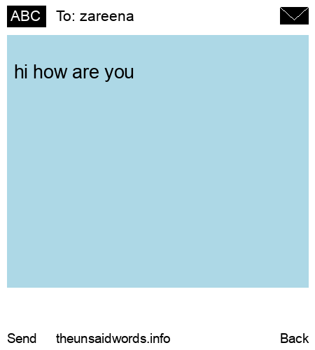 unsent message to zareena