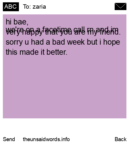 unsent message to zaria