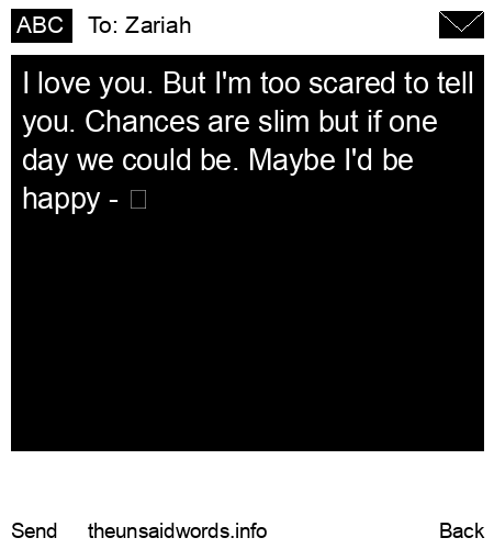 unsent message to Zariah