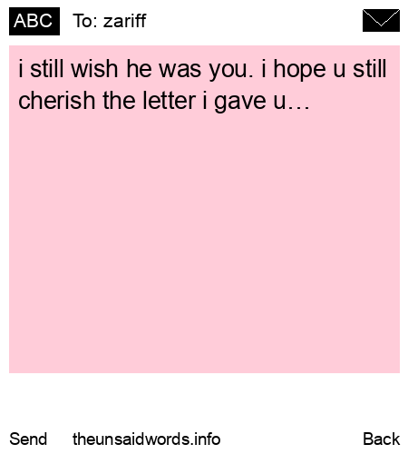 unsent message to zariff