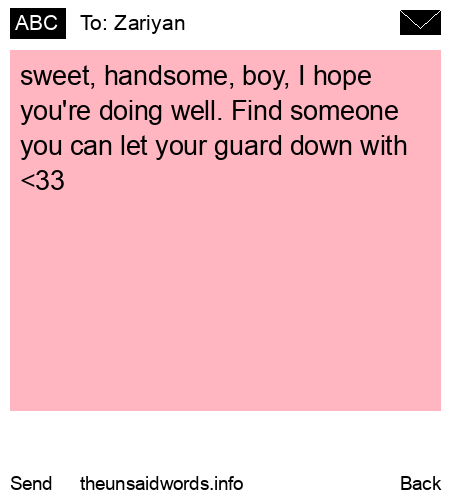 unsent message to Zariyan