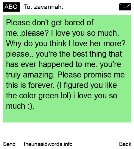 unsent message to zavannah.