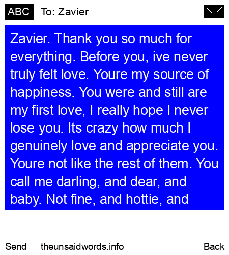 unsent message to Zavier