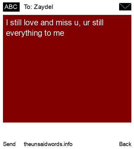 unsent message to Zaydel