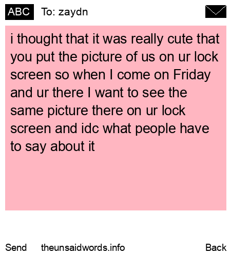 unsent message to zaydn