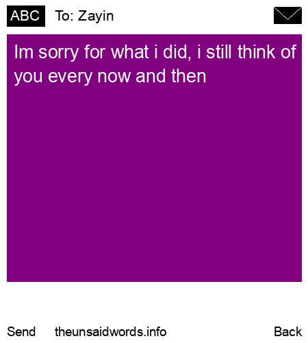unsent message to Zayin