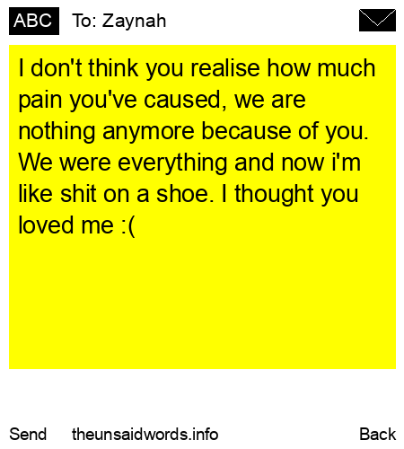 unsent message to Zaynah