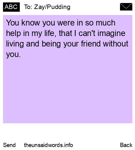 unsent message to Zay/Pudding