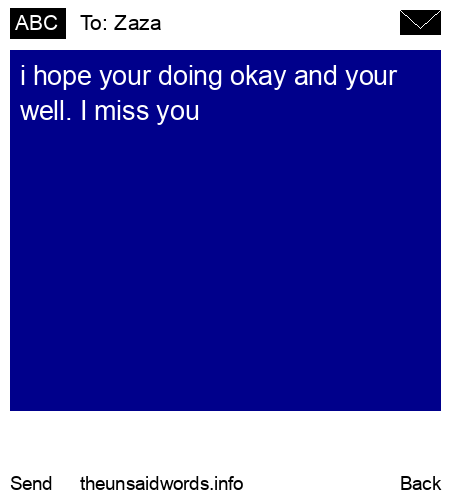 unsent message to Zaza