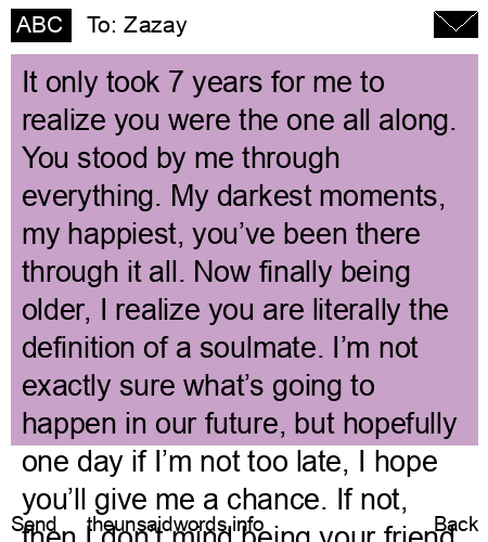 unsent message to Zazay