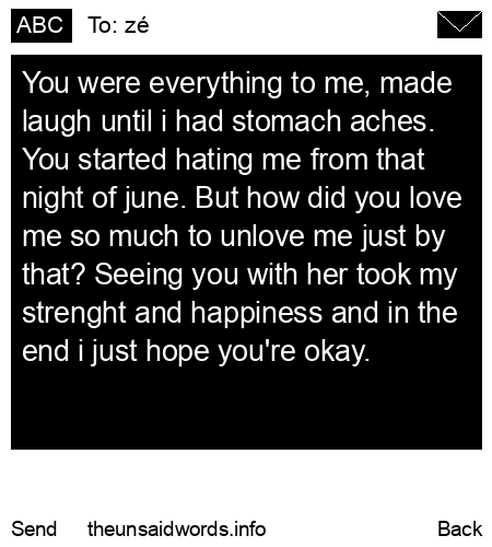 unsent message to zé