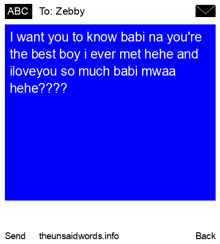 unsent message to Zebby