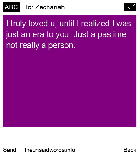 unsent message to Zechariah