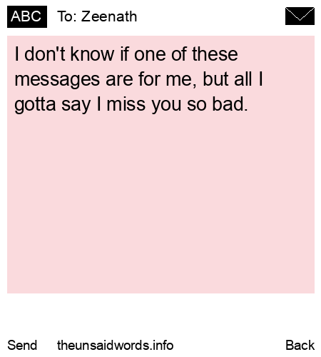 unsent message to Zeenath