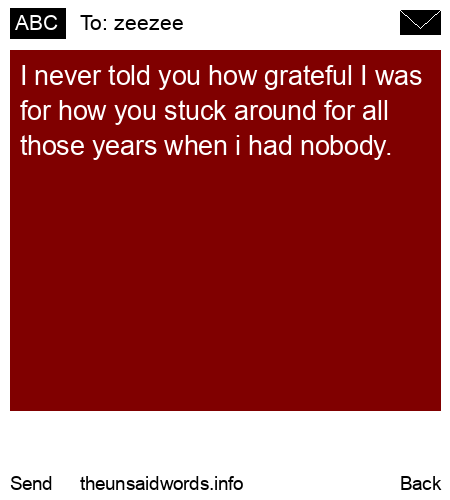 unsent message to zeezee