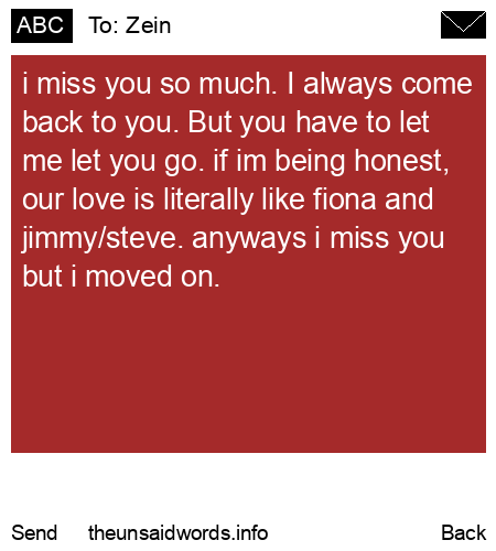 unsent message to Zein