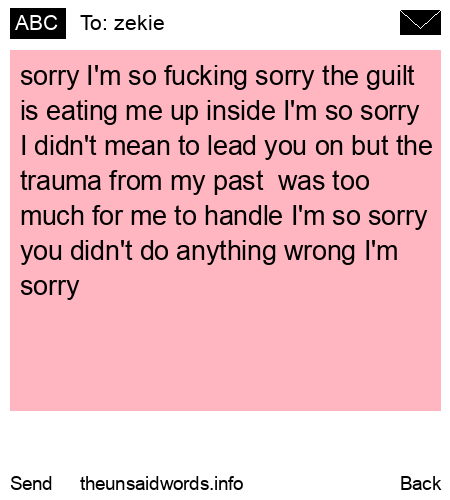 unsent message to zekie