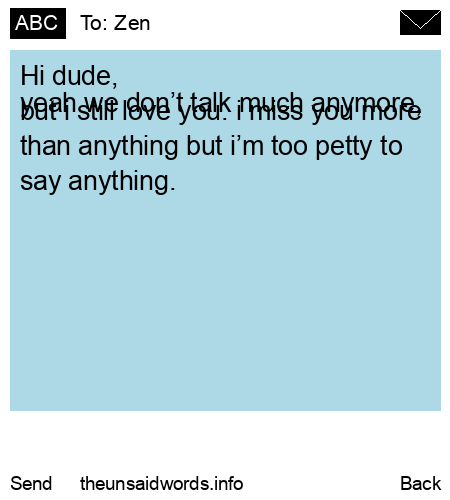 unsent message to Zen