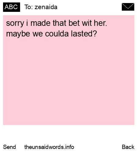 unsent message to zenaida