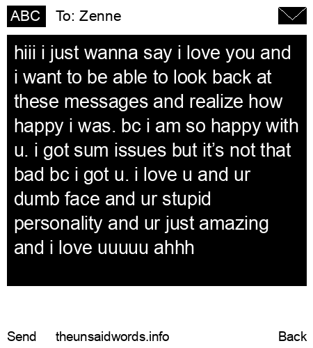 unsent message to Zenne
