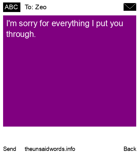 unsent message to Zeo