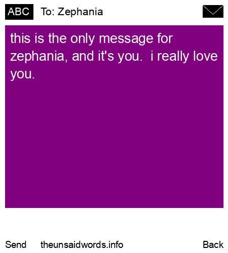 unsent message to Zephania 