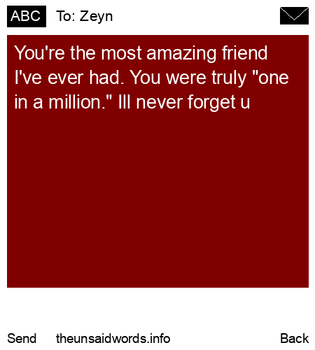 unsent message to Zeyn