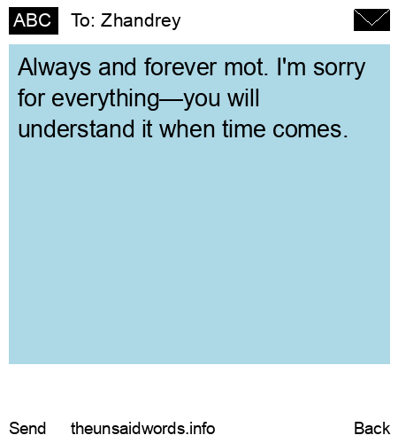 unsent message to Zhandrey 