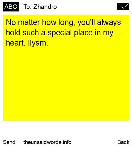 unsent message to Zhandro